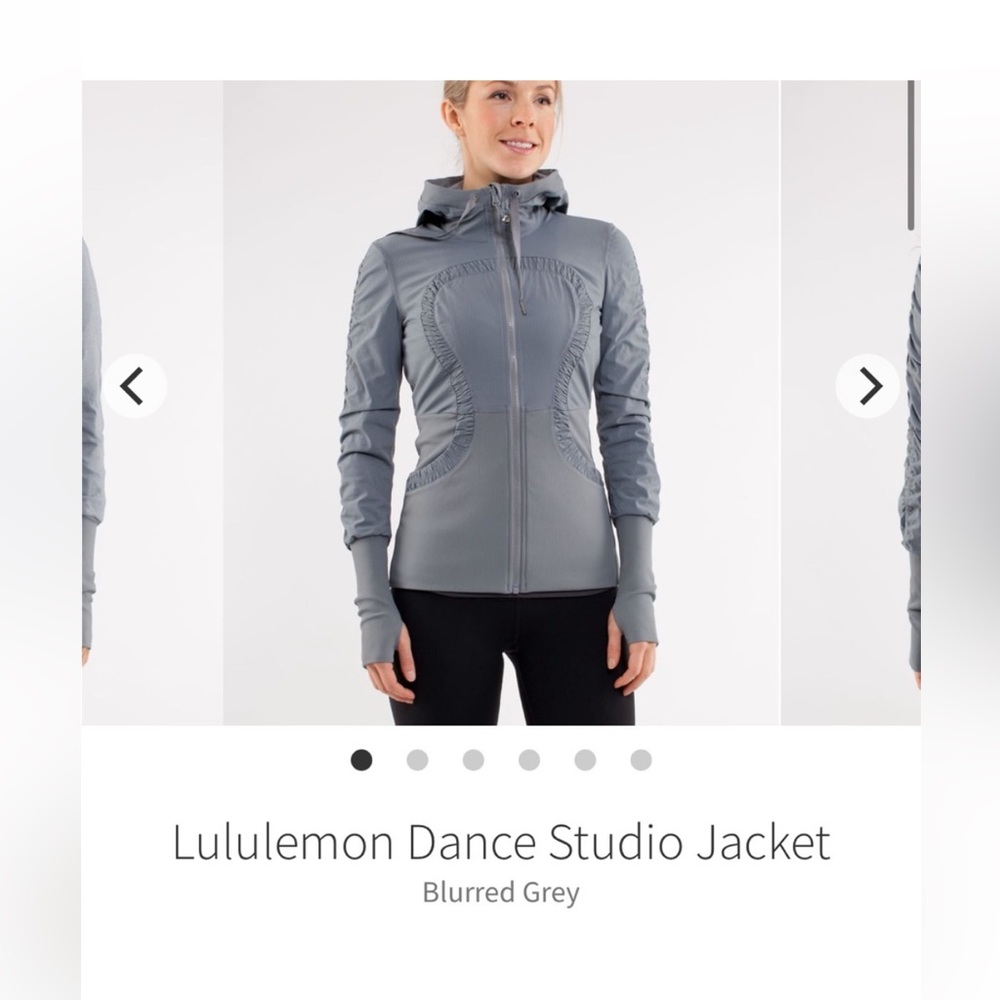 Size 8 studio jacket in blurred grey.
